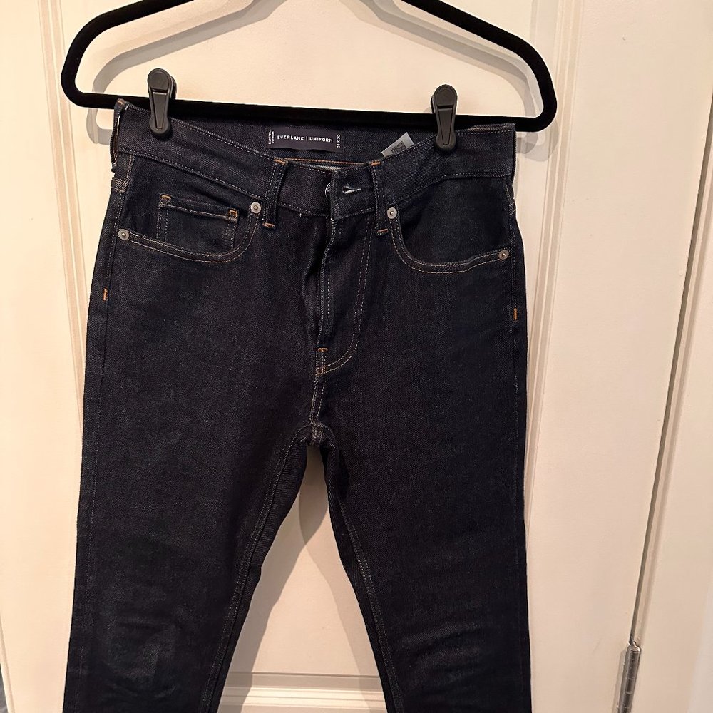 Everlane dark blue skinny jeans